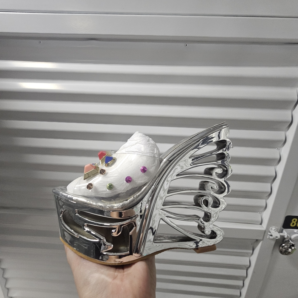 Colorful Studded Silver Women's Mules